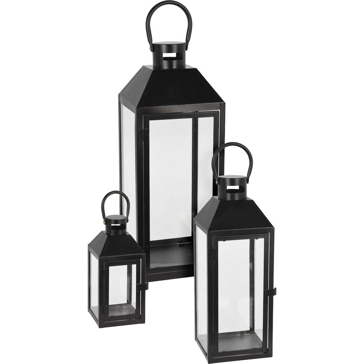 Zestaw metalowych lampionów dekoracyjnych, 3 rozmiary w komplecie