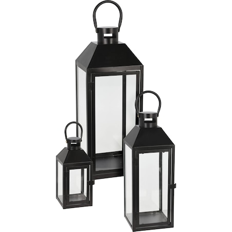 Zestaw metalowych lampionów dekoracyjnych, 3 rozmiary w komplecie
