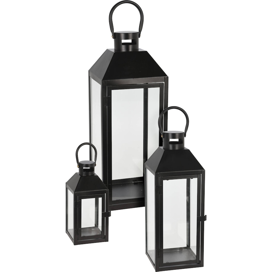 Zestaw metalowych lampionów dekoracyjnych, 3 rozmiary w komplecie