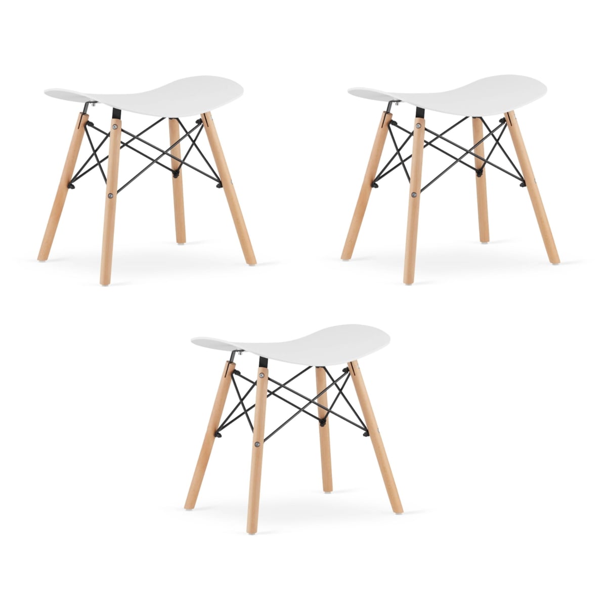 Taboret Krzesełko Do Kuchni Korfu - Biały X 3