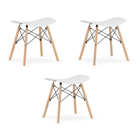 Taboret Krzesełko Do Kuchni Korfu - Biały X 3