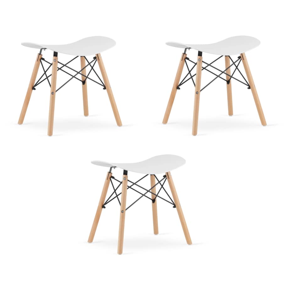 Taboret Krzesełko Do Kuchni Korfu - Biały X 3