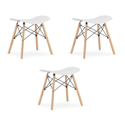 Taboret Krzesełko Do Kuchni Korfu - Biały X 3