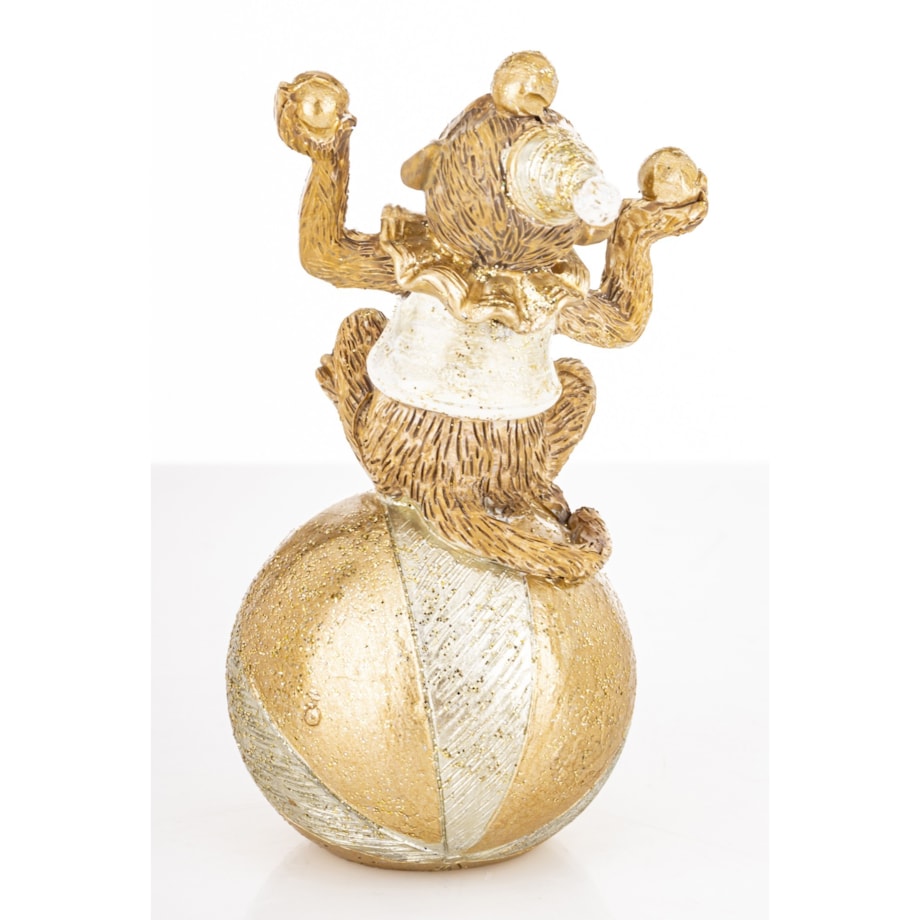 Dekoracja - figurka małpki 9,5x5x4,5 cm SCIMMIA żonglerka na piłce