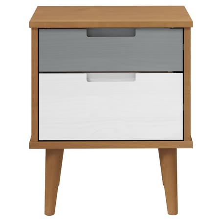 vidaXL Szafka nocna MOLDE, brązowa, 40x35x48 cm, lite drewno sosnowe