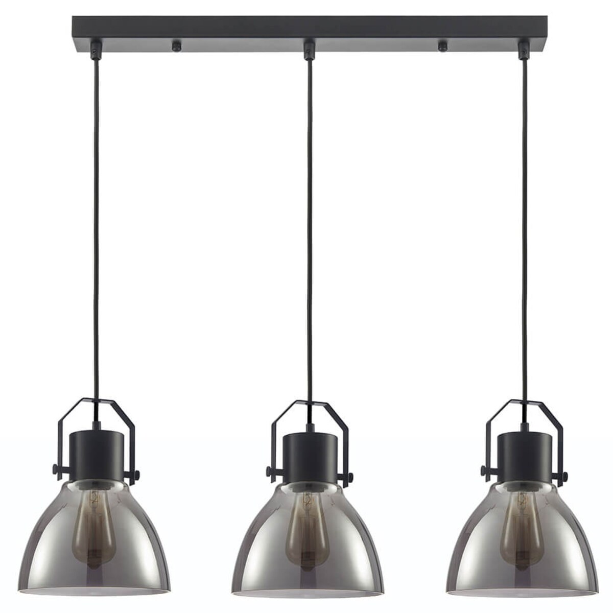Wisząca lampa sypialniana Darlena czarna przydymiona