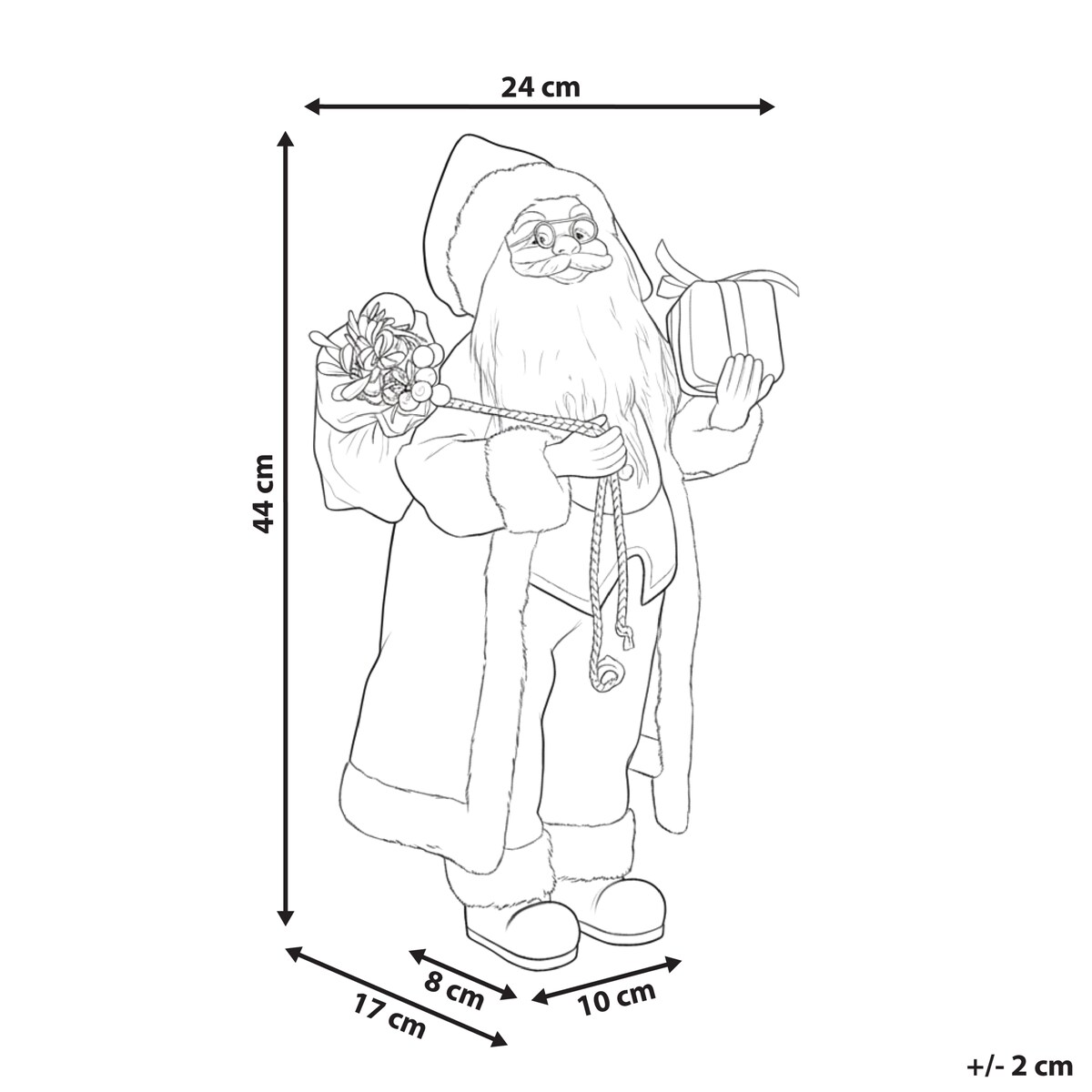 Dekoracja świąteczna RAMVATN Mikołaj 44 cm Czerwony