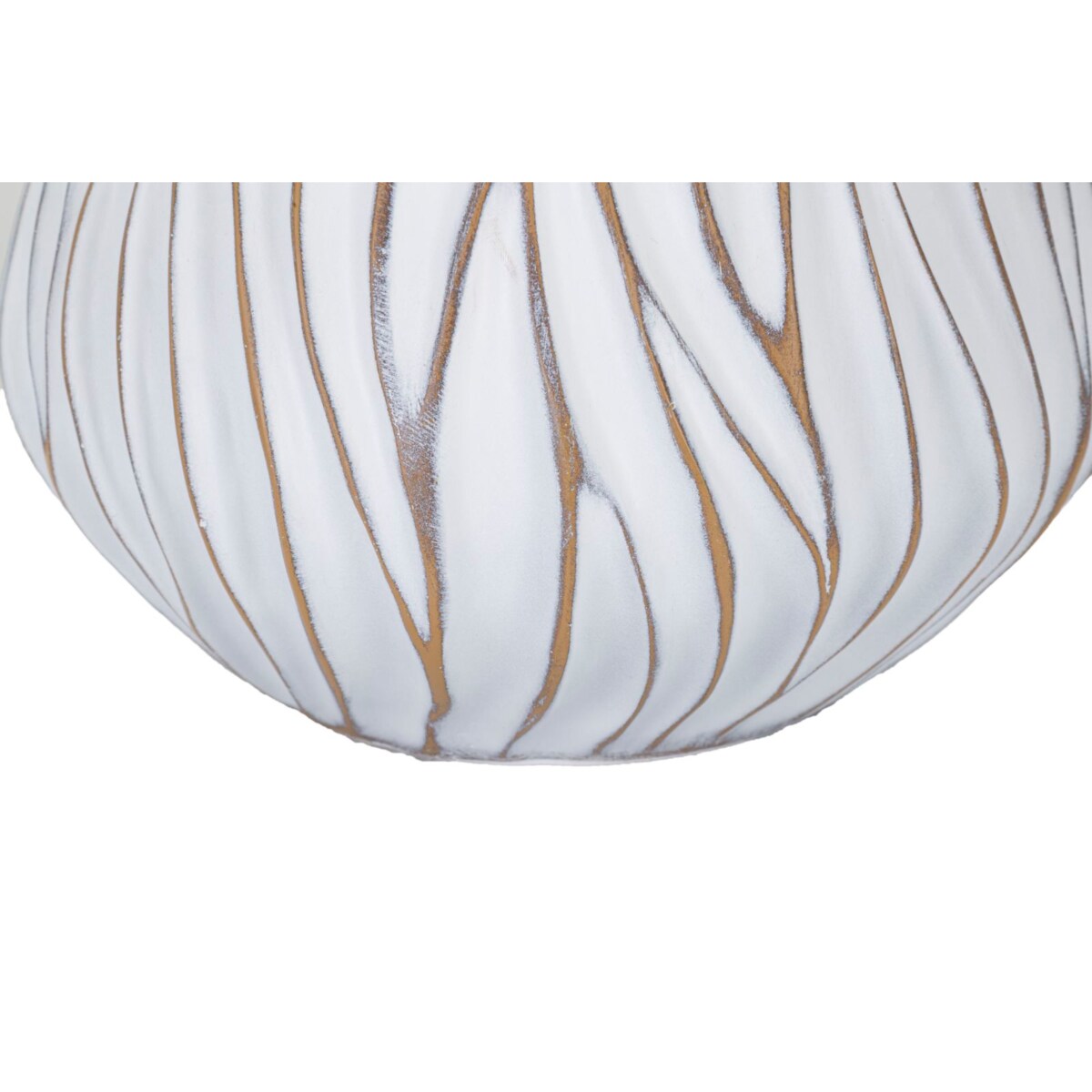 Lampa stołowa Polyresinhonduras, kolor bielony i brązowy, żywica syntetyczna, żelazo i tkanina, 35 x 35 x 48 cm, 1 x E27, max. 40 W, Mauro Ferretti