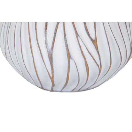 Lampa stołowa Polyresinhonduras, kolor bielony i brązowy, żywica syntetyczna, żelazo i tkanina, 35 x 35 x 48 cm, 1 x E27, max. 40 W, Mauro Ferretti