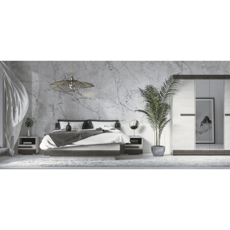 Szafka nocna BIANKA sosna śnieżna/szara