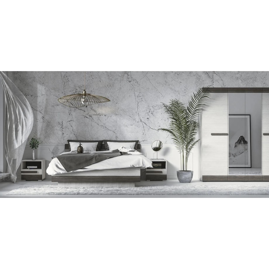 Szafka nocna BIANKA sosna śnieżna/szara