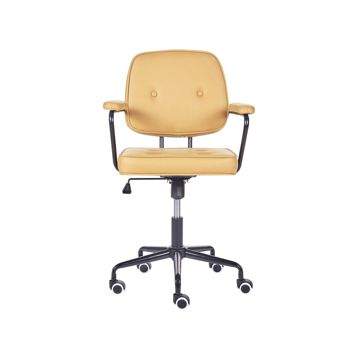 Krzesło biurowe regulowane ekoskóra żółte PAWNEE