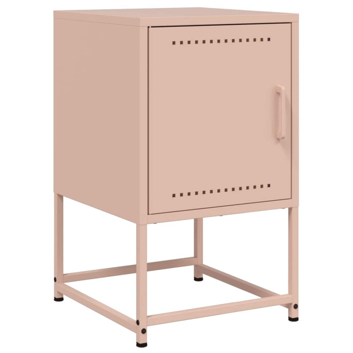 vidaXL Szafki nocne, 2 szt., różowe, 36x39x60,5 cm, stal
