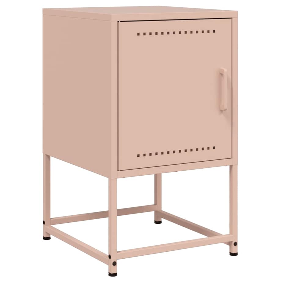 vidaXL Szafki nocne, 2 szt., różowe, 36x39x60,5 cm, stal