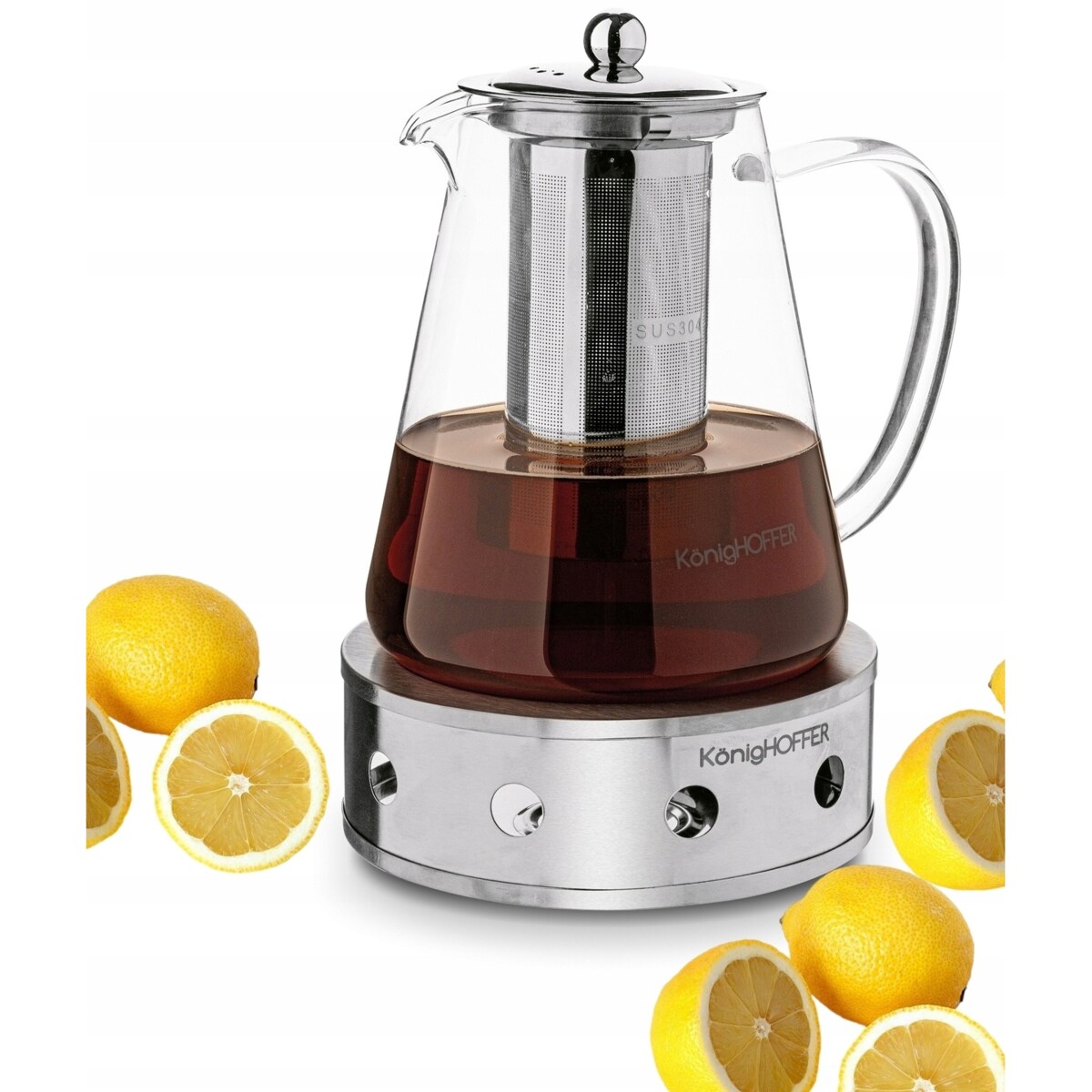 Dzbanek IMBRYK do herbaty z zaparzaczem podgrzewaczem 1,3 l na prezent mama