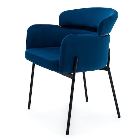 Krzesło tapicerowane welurowe do salonu BOLZANO granatowe