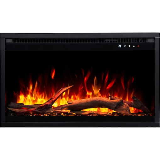 Wkład elektryczny AFLAMO 3D - do zabudowy - 75x45x20 cm - kominek LED z funkcją grzania 750/1500 W