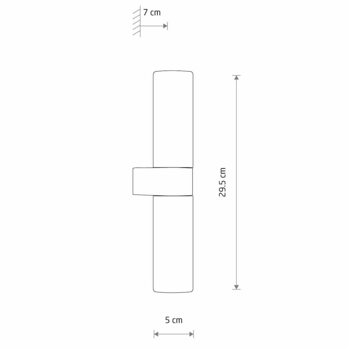 Kinkiet na ścianę góra-dół Natalie 10726 Nowodvorski IP44 tuba szklany metalowy biały chrom
