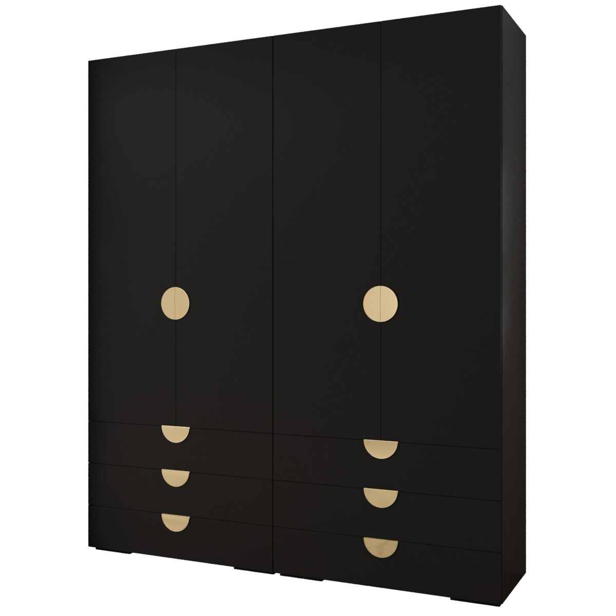 Garderoba wysoka do przedpokoju INOVA 4 Z16 czarny+złoty