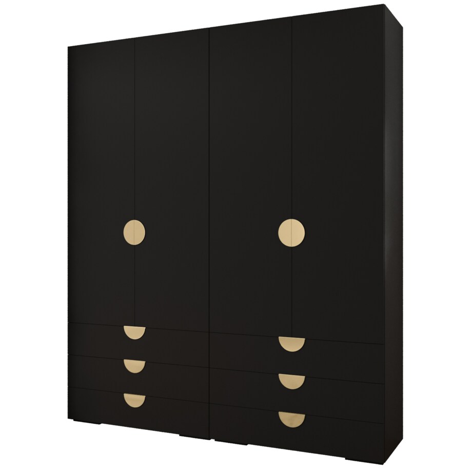 Garderoba wysoka do przedpokoju INOVA 4 Z16 czarny+złoty