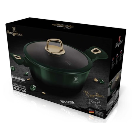 Garnek z pokrywką 28cm tytanowa powłoka BerlingerHaus BH-6059