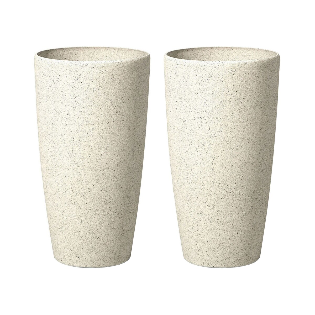 Zestaw 2 doniczek 31 x 31 x 58 cm beżowy ABDERA