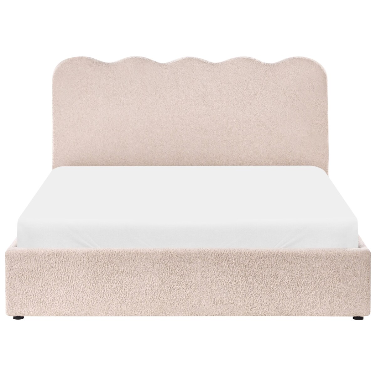 Łóżko z pojemnikiem Boucle NANTERRE 160 x 200 cm Beżowy