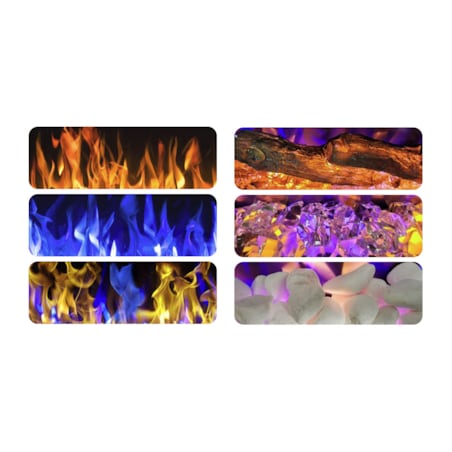 Kominek elektryczny AFLAMO Majestic 32 - ścienny i do zabudowy - 47x66x14 cm - kominek LED z funkcją grzania 750/1500 W