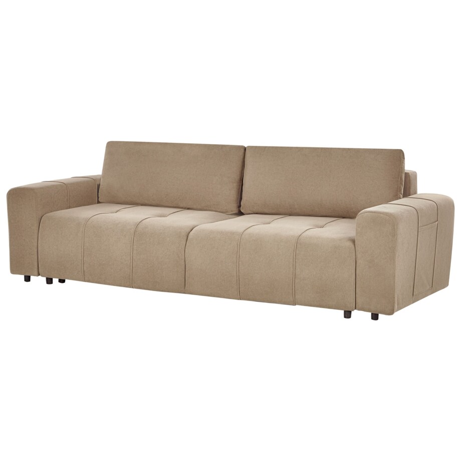 Sofa 3-osobowa rozkładana z pojemnikiem beżowa INNVIK