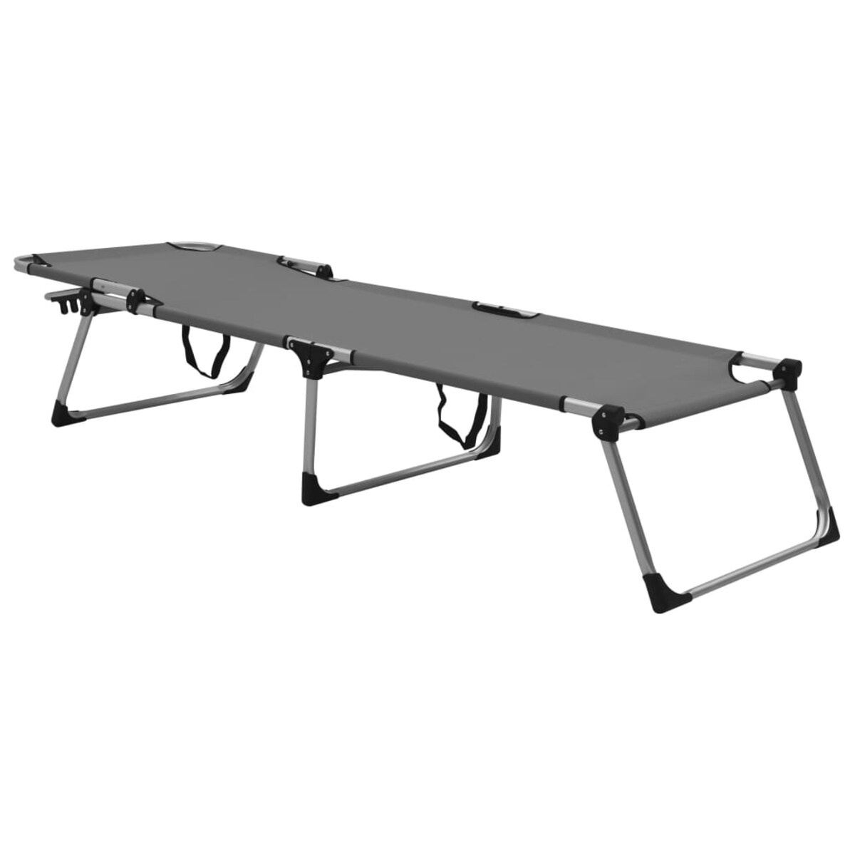 vidaXL Wysoki leżak dla seniora, składany, szary, aluminiowy