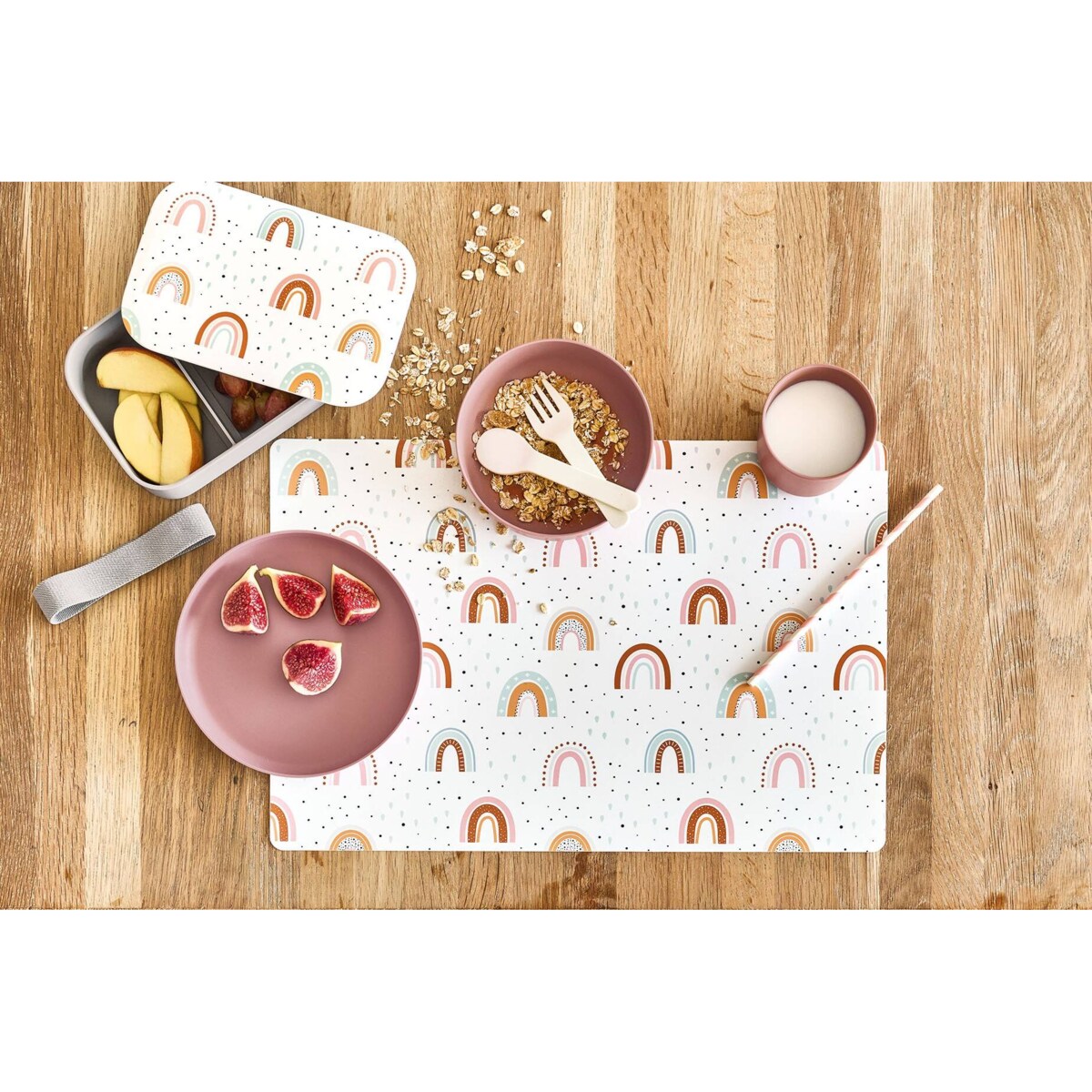 Plastikowa mata pod talerz RAINBOW, 45 x 30 cm