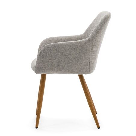 Krzesło skandynawskie szare SCANDI do salonu jadalni metalowe nogi w kolorze drewna