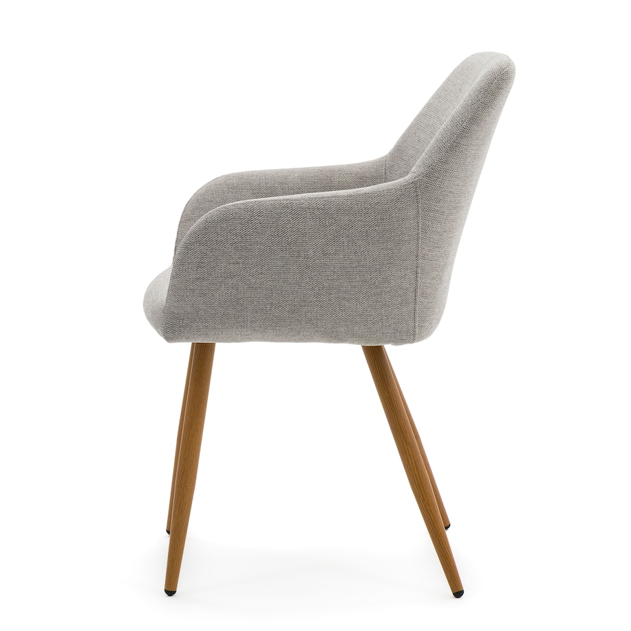 Krzesło skandynawskie szare SCANDI do salonu jadalni metalowe nogi w kolorze drewna