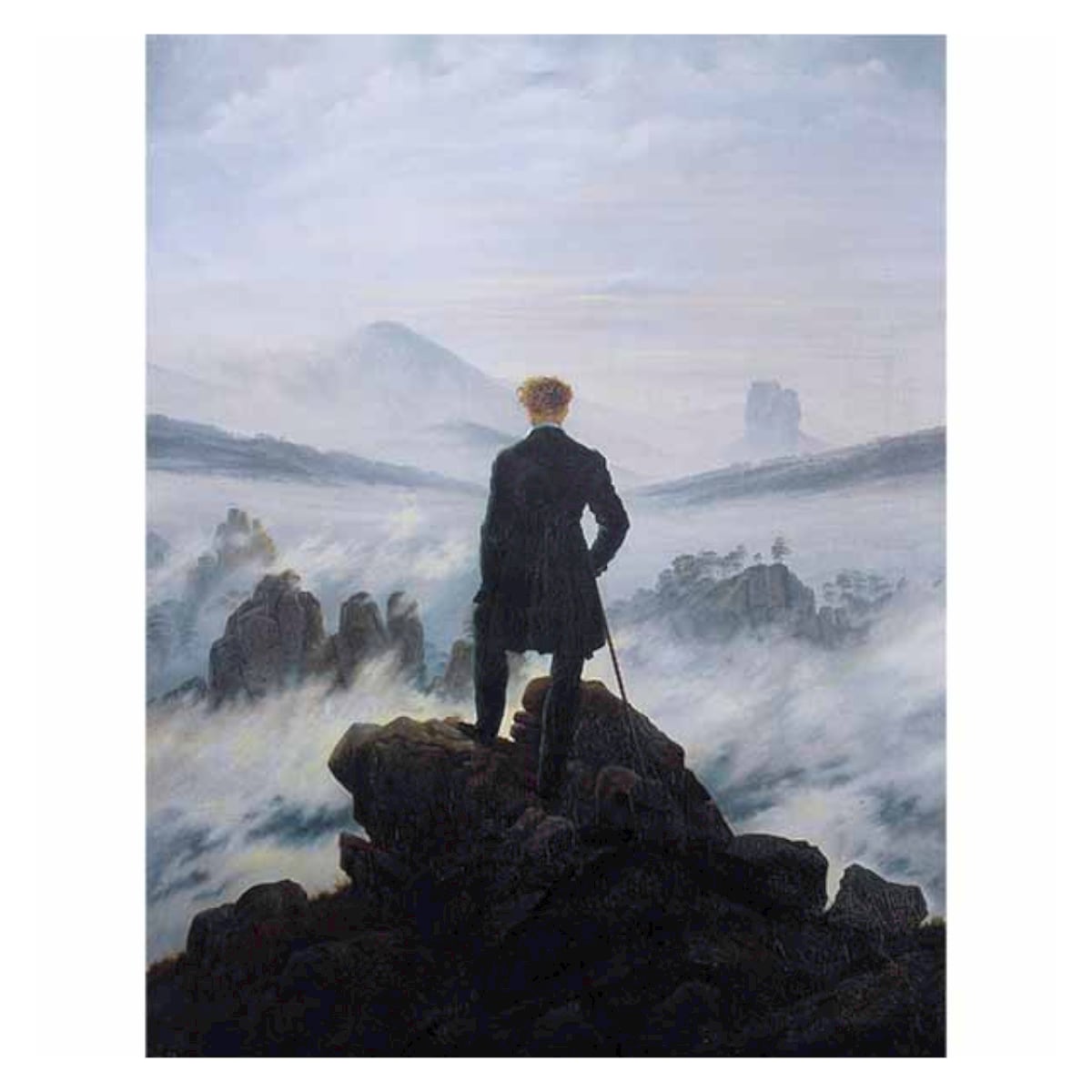 Obraz Wędrowiec nad morzem mgły Caspar David Friedrich 70cm x 90cm