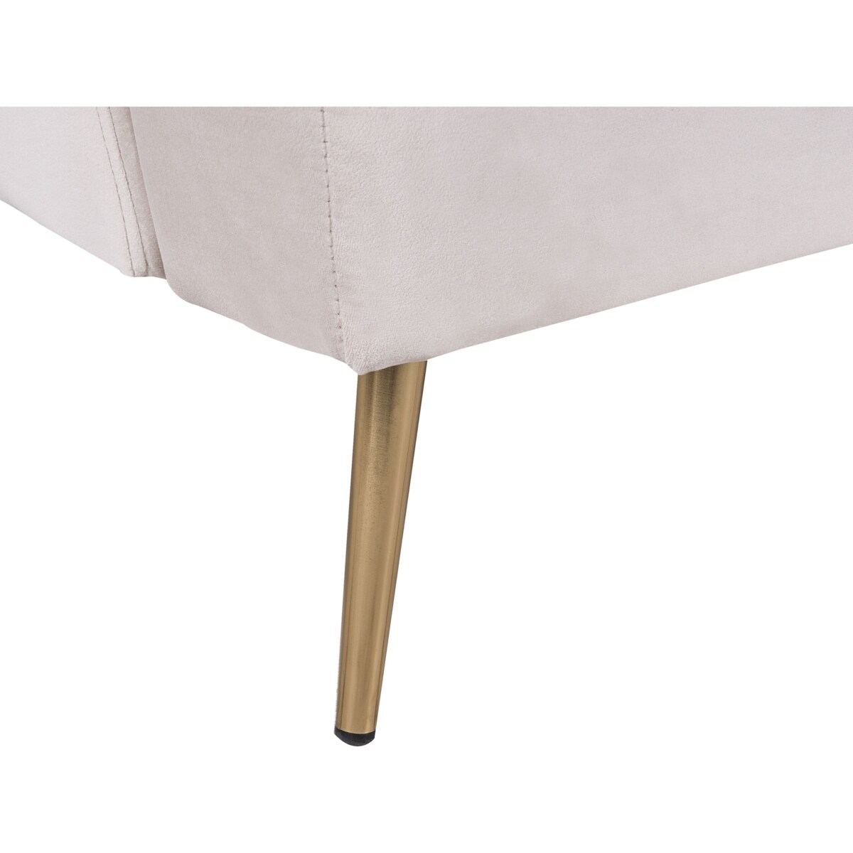 Sofa rozkładana welurowa beżowa VETTRE