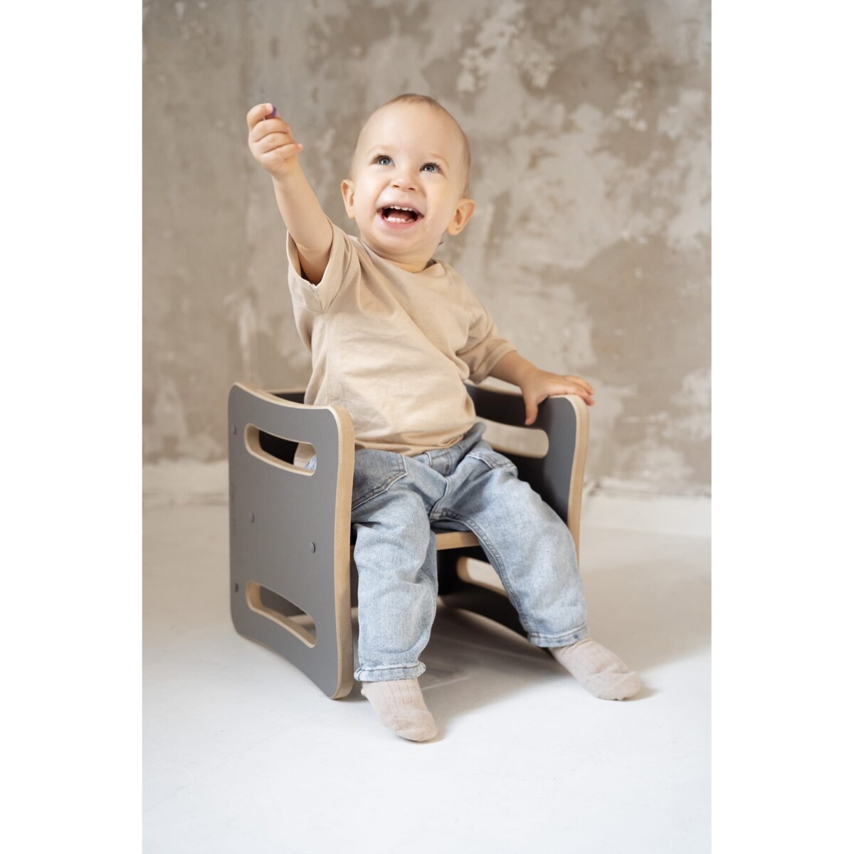 Krzesełko / stolik 2w1 SMALLY - szary