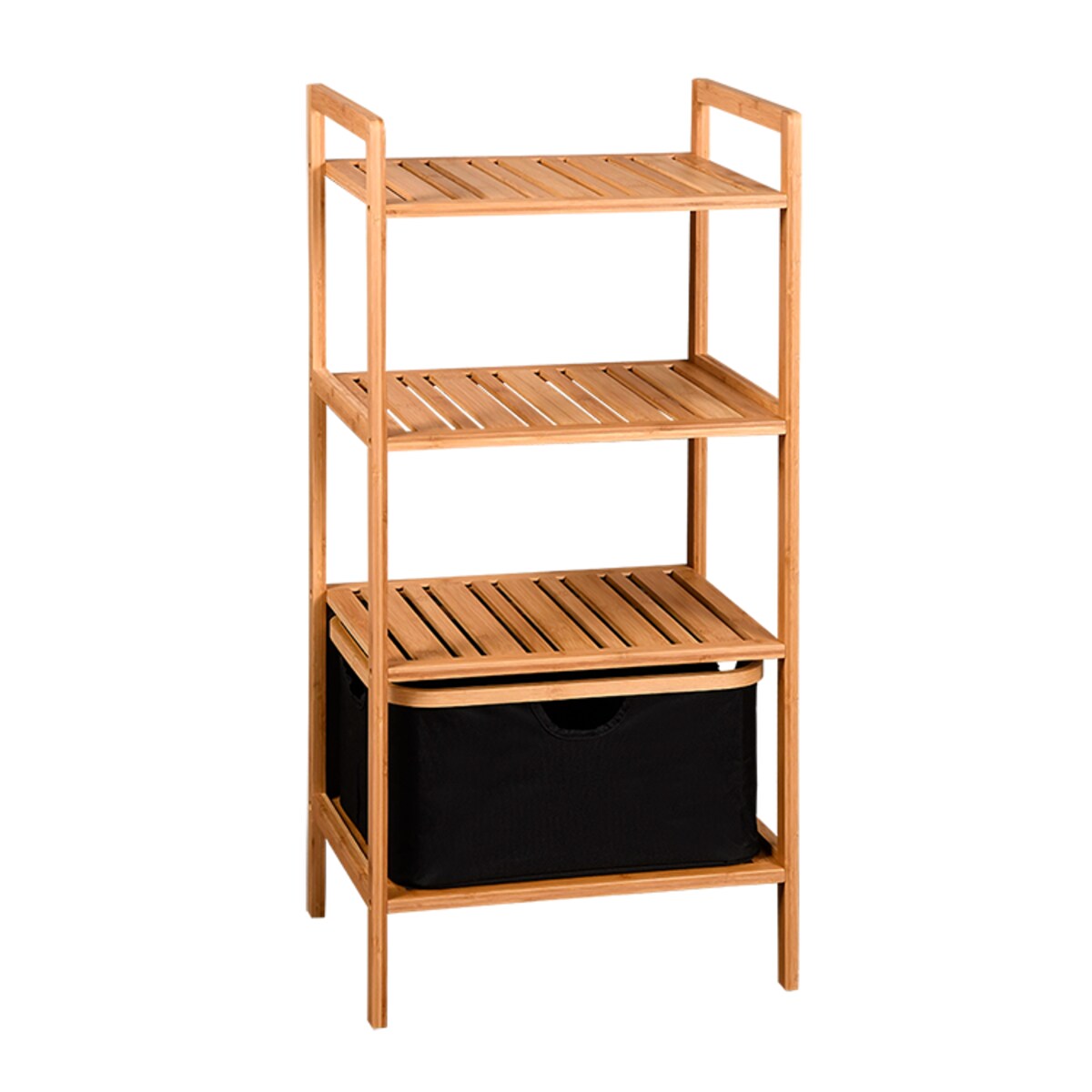 Bambusowy regał z wyciąganym koszem, 93,5 cm