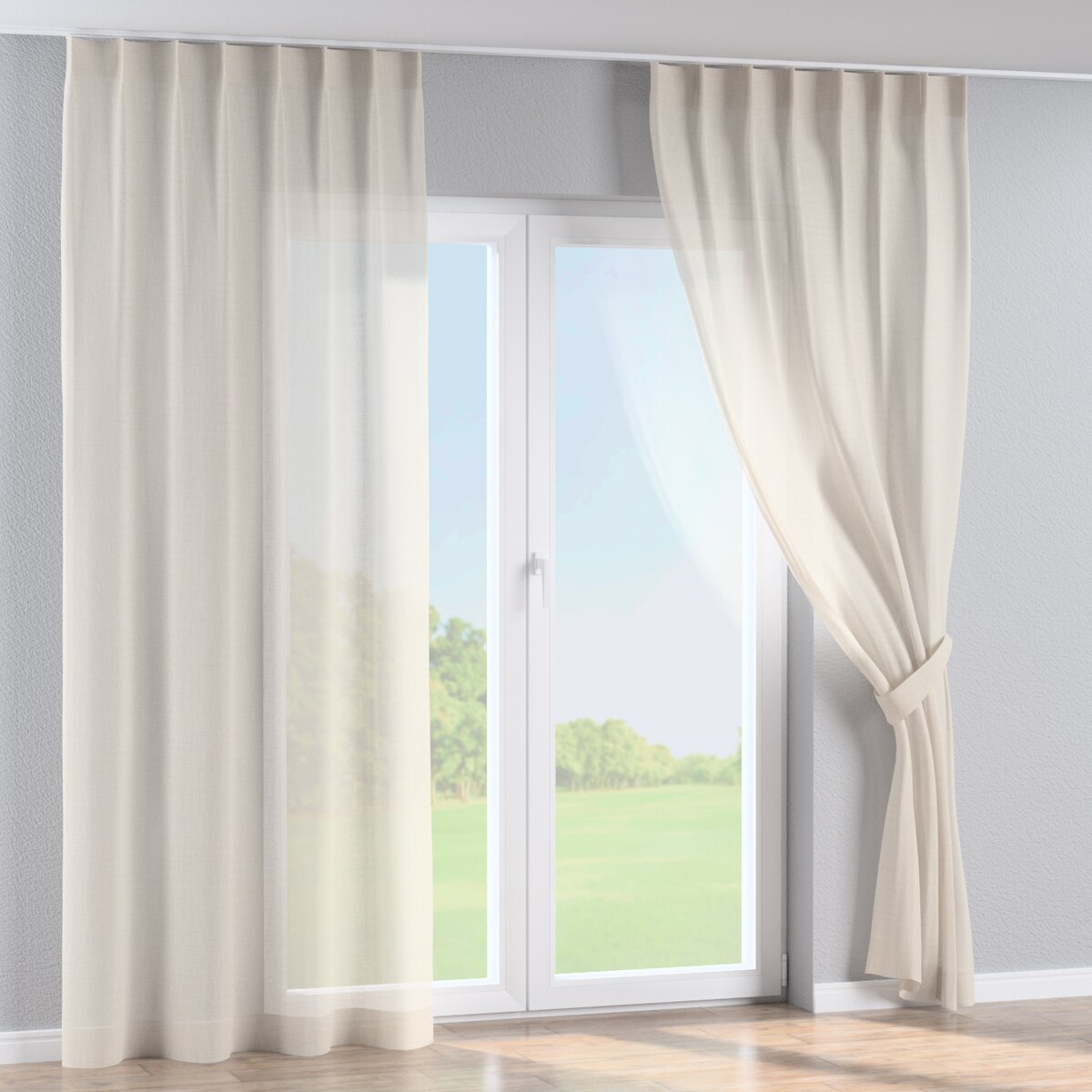 Zasłona na haczykach flex pojedynczych 130x260 kremowy