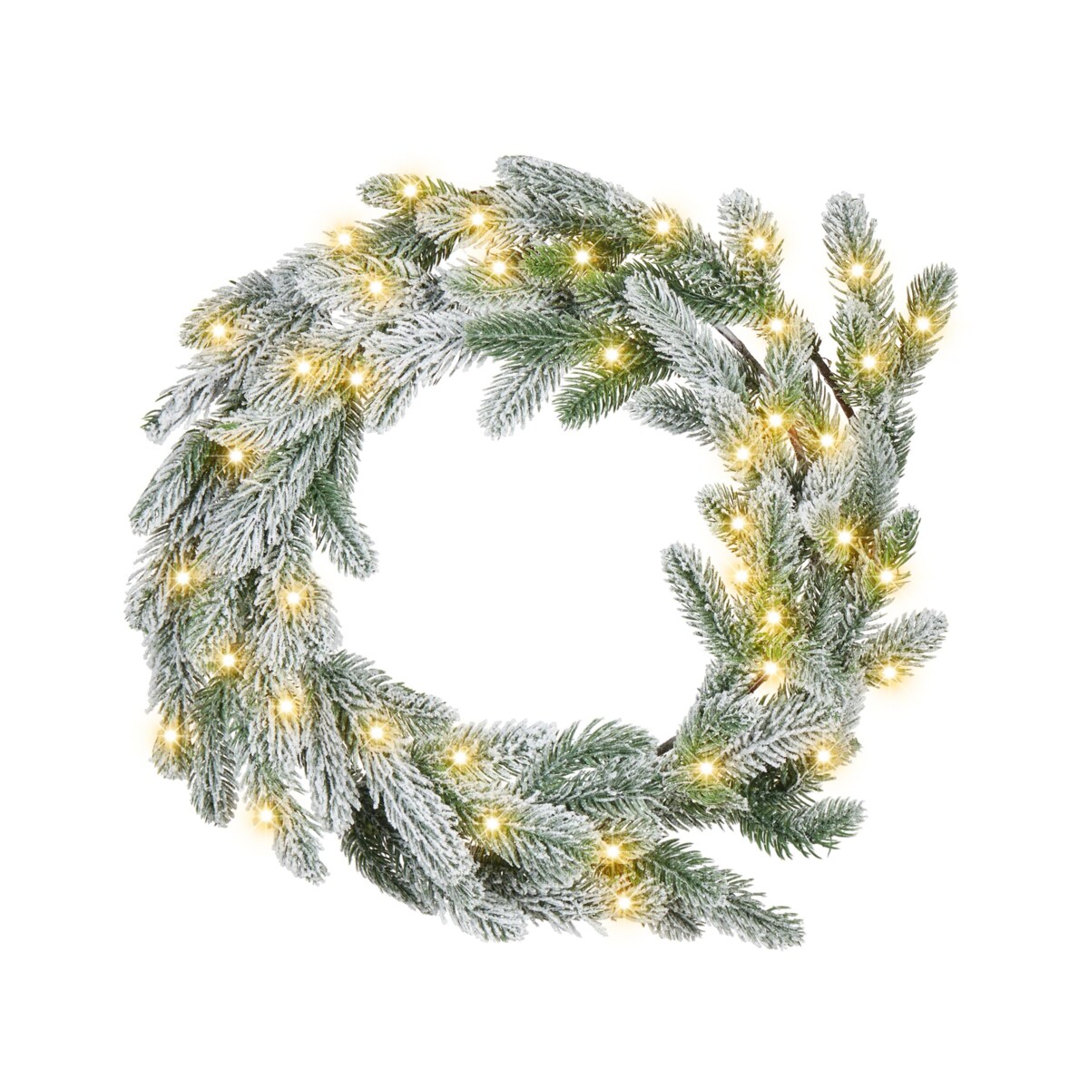 Dekoracyjny wieniec świąteczny ze światełkami 45 cm zielony ALBINI