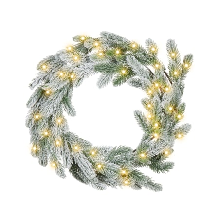 Dekoracyjny wieniec świąteczny ze światełkami 45 cm zielony ALBINI
