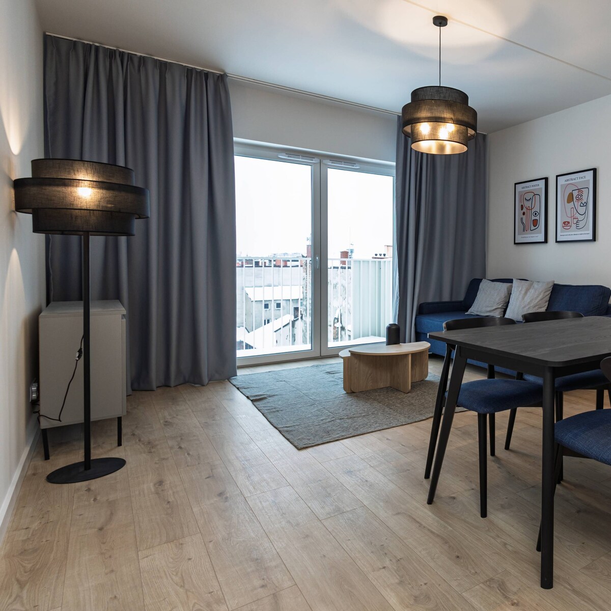 Lampa podłogowa czarna CALISTO BLACK TK Lighting E27 z dużym abażurem 50 cm 155 cm do salonu sypialni