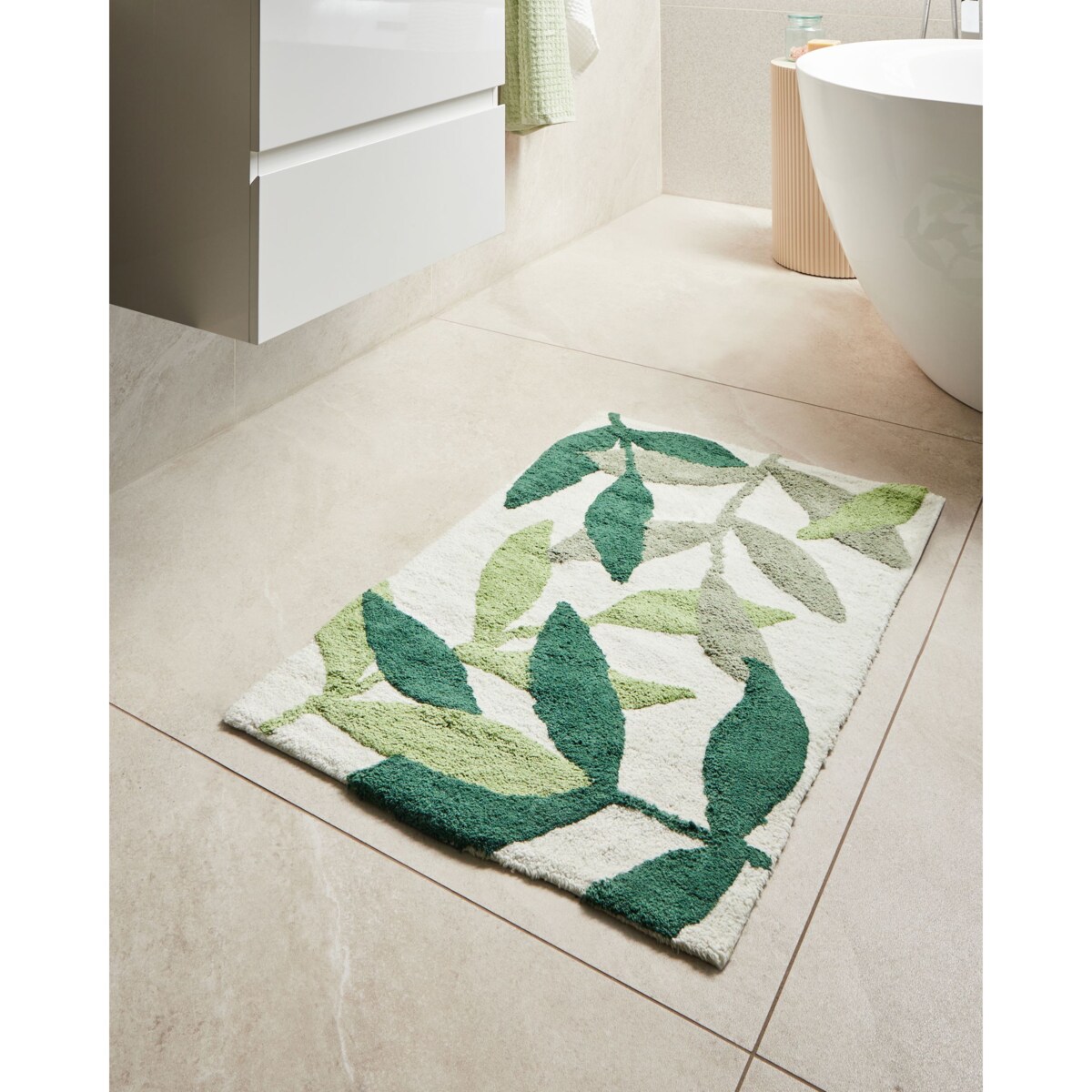 Dywanik łazienkowy ASAN Zielony 60 x 90 cm Bawełna
