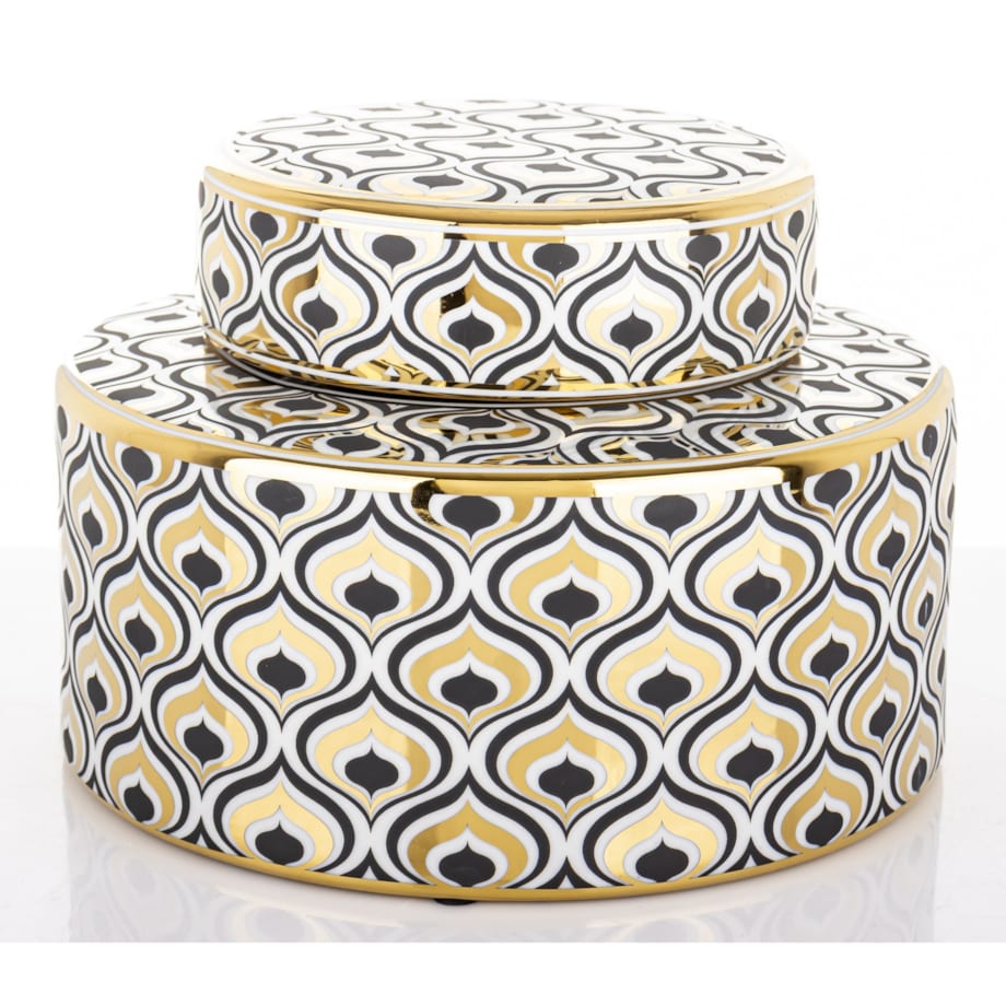 Pojemnik ceramiczny o ciekawym wzorze 16x23x23 cm