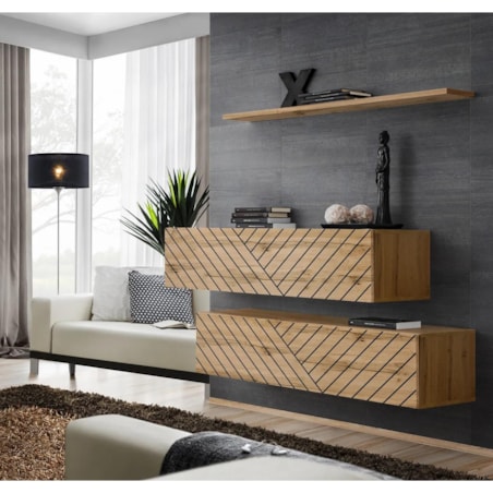 Meblościanka SWITCH LAMEL SB2 dąb wotan