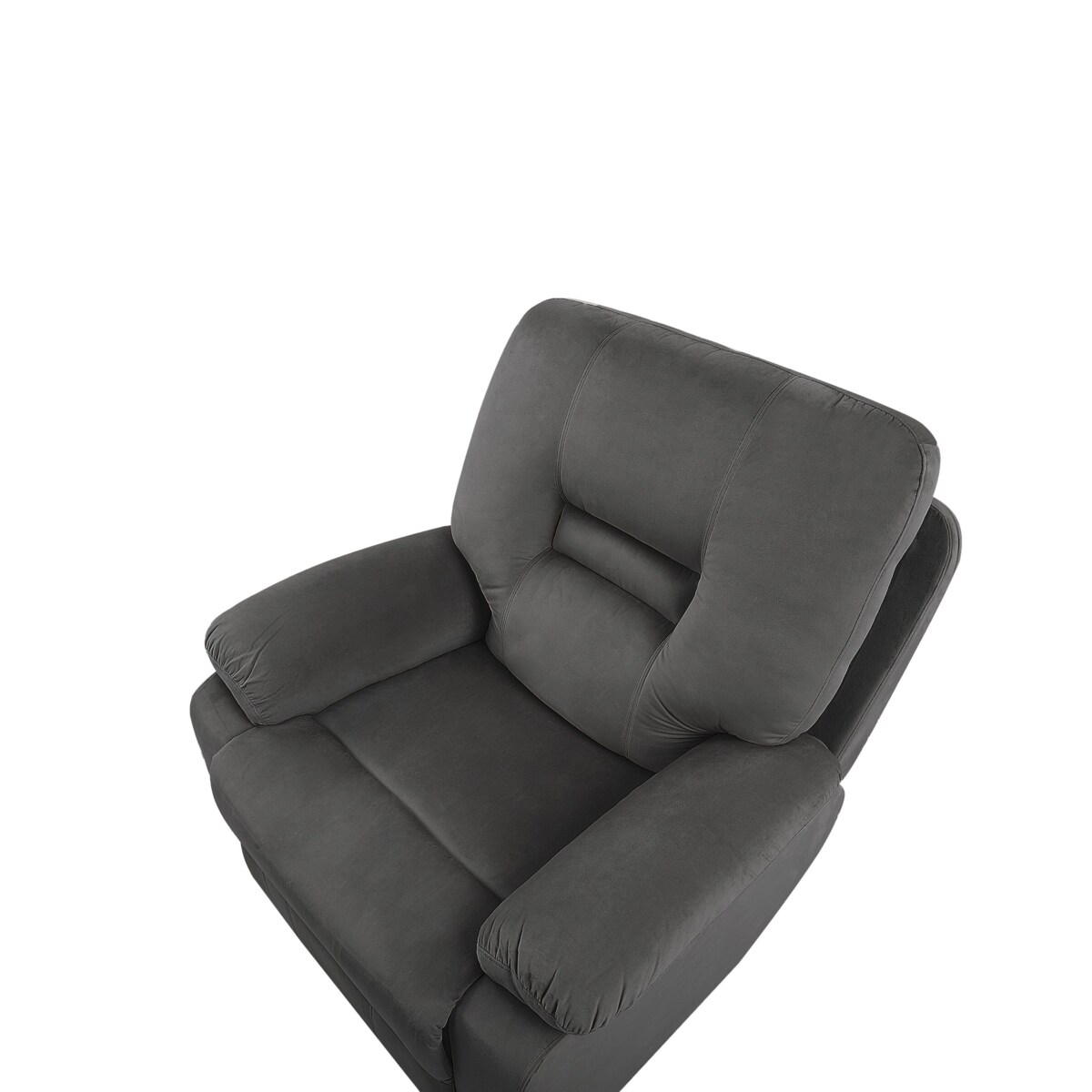 Fotel z elektryczną funkcją relaksu welurowy LED z ładowarką szary BERGEN