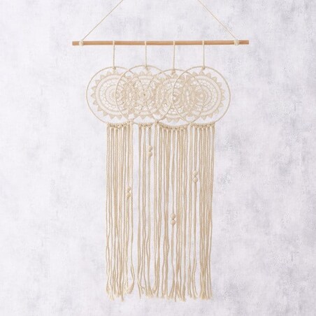 Wiszący Łapacz Snów Boho makrama na Ścianę 48 x 70 cm na Łóżko Dekoracyjny