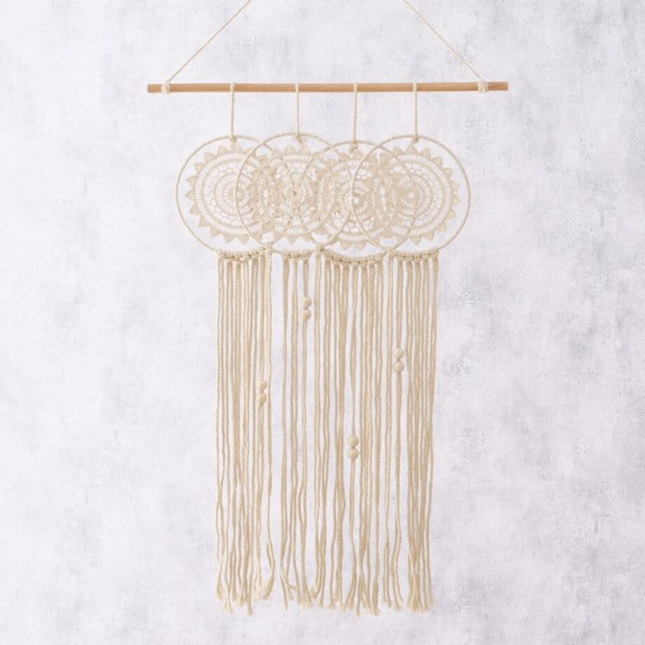 Wiszący Łapacz Snów Boho makrama na Ścianę 48 x 70 cm na Łóżko Dekoracyjny