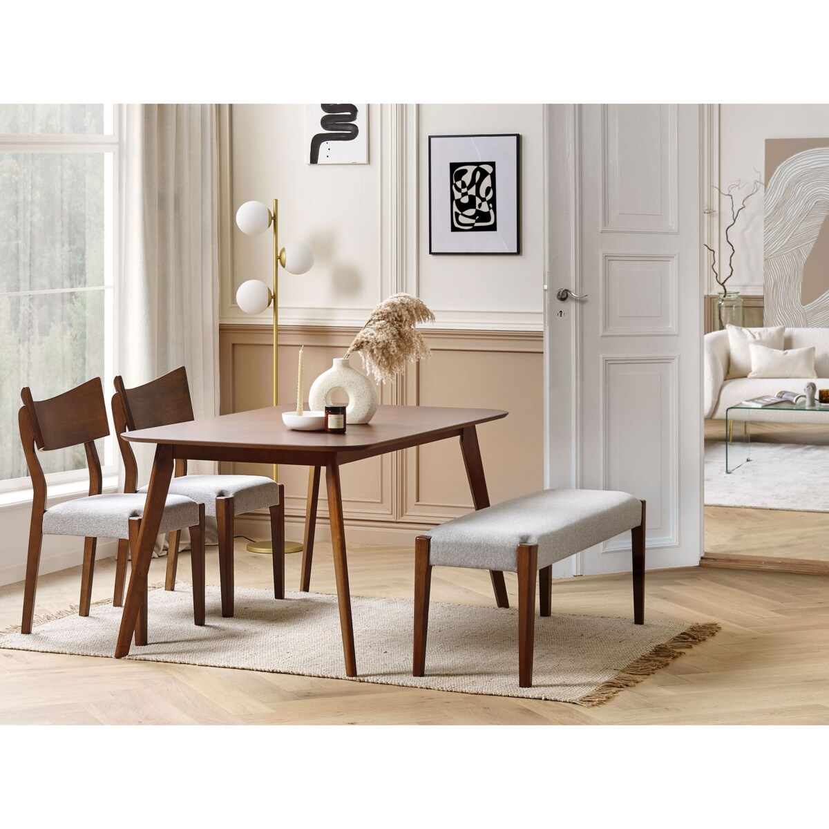 Stół do jadalni EPHRATA Mahoń ciemny 150 cm 90 cm