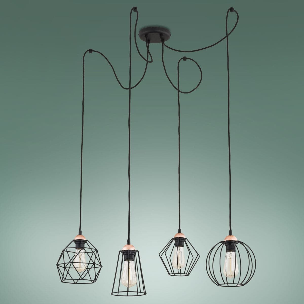 Wielopunktowa lampa wisząca loft Cubus 1646 TK Lighting czarna