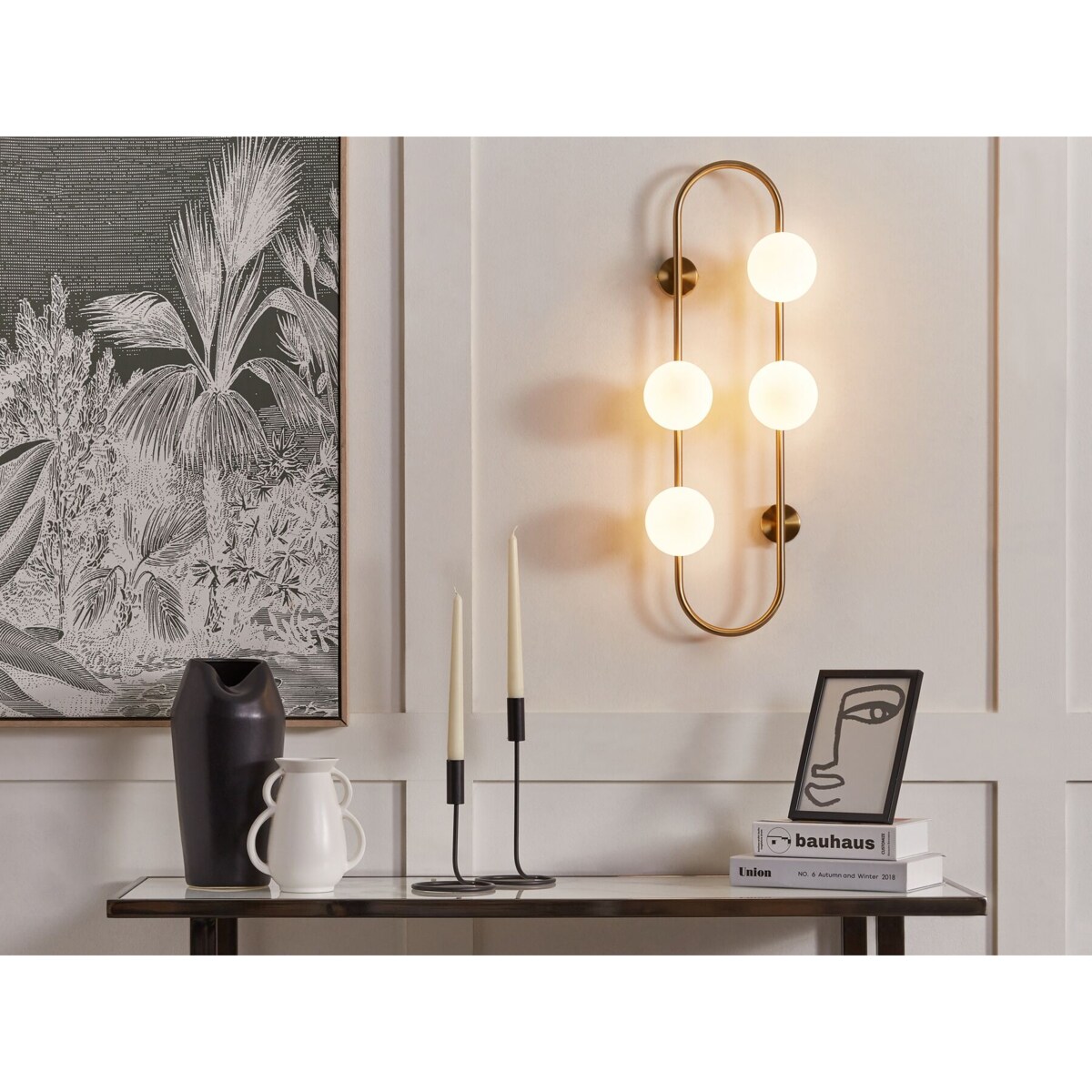 Lampa ścienna 4-punktowa metalowa złota YANGO